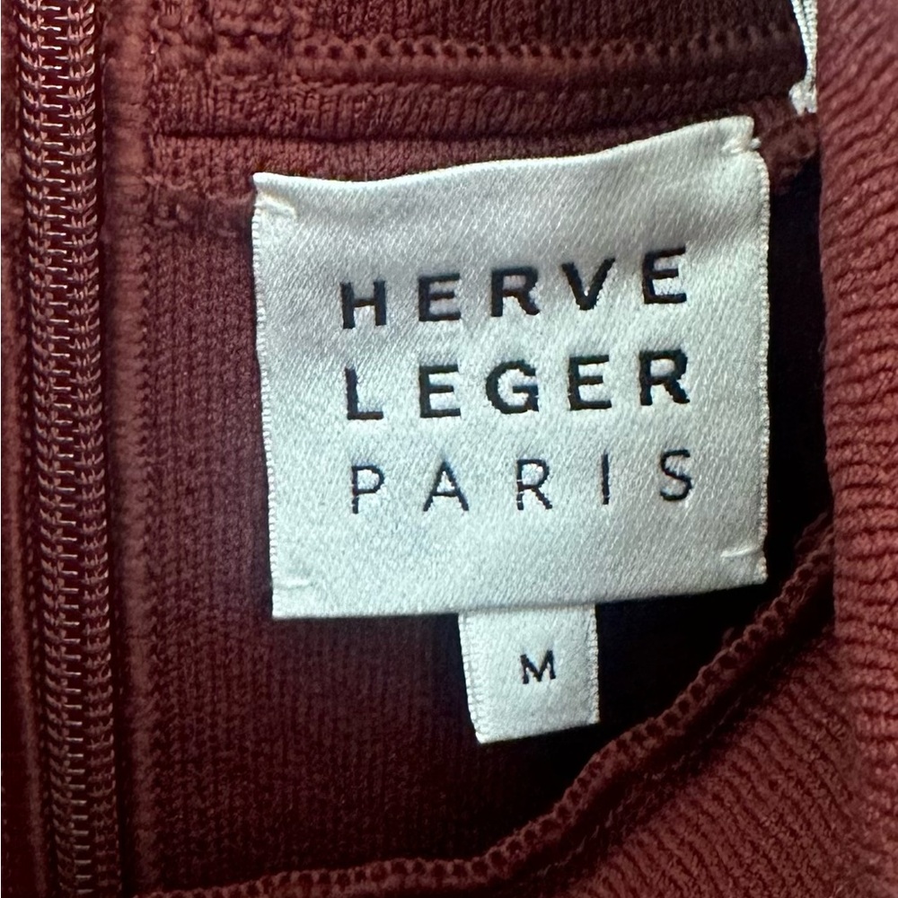 Herve Leger cutout cap sleeve knee length dress never worn in burgundy.